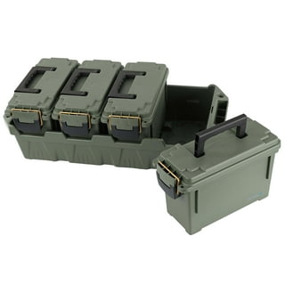  Sheffield 12626 Field Box, Plastic Ammo Can for Pistol, Rifle,  and Shotgun Ammo, Water Resistant Storage Box w/ 3 Locking Options, Olive  Drab Green Cans, Made in The U.S.A. : Sports