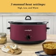 thumbnail image 4 of Crock-Pot Manual 8-Quart Slow Cooker Rhubarb – Refurbished Good Condition | Large Family Crock Cooker, 4 of 5