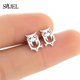 thumbnail image 1 of Pendientes de animales de acero inoxidable 100% para mujeres y niñas, bonitos pendientes de zorro, delfín, mariposa, conejo, dinosaurio, perro, joyería negra de murciélago, 1 of 2