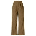 thumbnail image 2 of GILIGEGE Corduroy Pants for Women Winter Wide Leg Corduroy Pants with Pockets Warm Baggy Sweatpants High Waisted Straight Wide Leg Trousers Comfy Work Pants Soft Cozy Palazzo Teacher Pant Brown L, 2 of 6