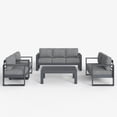 thumbnail image 2 of LayinSun 5 Piece Hight Back Aluminum Outdoor Furniture Set with Coffee Table, Modern Patio Conversation Sets, 2 of 7