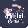 thumbnail image 4 of Inktastic Magical 1st Birthday Rainbow Unicorn with Star Boys or Girls Baby Bib, 4 of 4