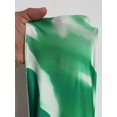thumbnail image 7 of Plus Size Green & White Tie Dye One Shoulder Ruched Waist Cutout Maxi Dress For Spring Summer Vacation Party, 7 of 7