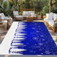 thumbnail image 2 of Blue Christmas Snowflakes Outdoor Rug for Patio/Deck/Porch, Non-Slip Large Area Rug 3 x 5 Ft, Xmas Balls Winter Pine Tree Indoor Outdoor Rugs Washable Area Rugs, Reversible Camping Rug Carpet Runner, 2 of 8