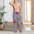 thumbnail image 4 of Salouo Starfish Navy Blue Stripe Print Pajama Pants for Men, Lounge Pants Elastic Waistband Casual Men's sleepwear Loungewear Sleep Pajama Pant -Large, 4 of 7