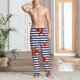 thumbnail image 2 of Fotbe Starfish Navy Blue Stripe Pantalones de Pijama para Hombre, Pantalones de Dormir, Pantalones de Casa con Cintura Ajustable y Bolsillos-X-Large, 2 of 6