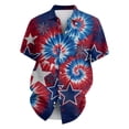 thumbnail image 5 of Men's American 250Th Anniversary Art Print Hawaiian Shirt 1776-2026 Patriotic Tee with America Script and Starburst Rays Royal Blue S, 5 of 7