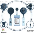 thumbnail image 3 of LAICAIW Moulinets à Badges Rétractables avec Clip, Clips pour Badges, Moulinet à Badges Rétractable avec Sangle en Vinyle Transparent et Pivot Crocodile, Distributeur Sans Torsion (Noir), 3 of 6