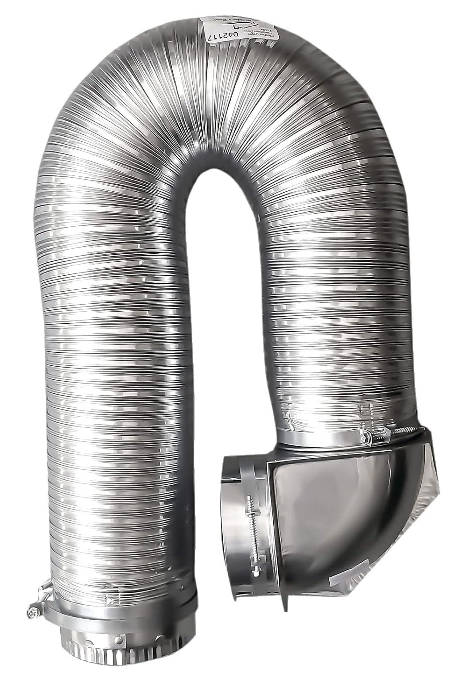 084718 All Metal SAF-T Single Elbow Dryer Vent Duct Kit, UL Listed, 4" Diameter x 8' Length, Silver - Durable & Fire-Resistant