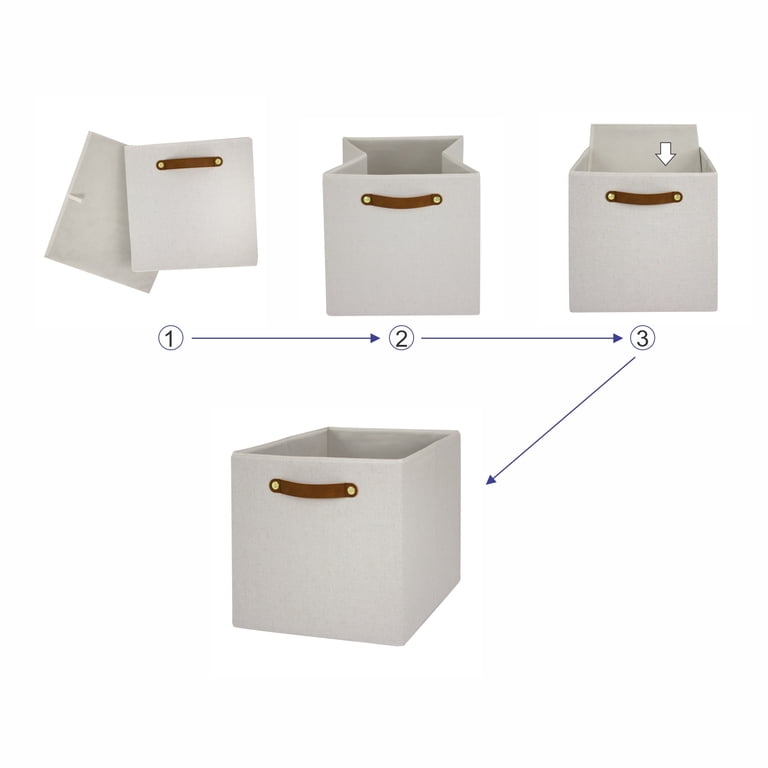 Collapsible Fabric Cube Storage Bin In Vanilla photo 4