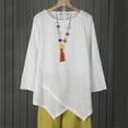 thumbnail image 4 of EDFBUYKRS Blouses for Women Long Sleeve Crew Neck Tunic Tops Buttons Side Fall Shirts M, 4 of 4