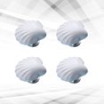 thumbnail image 4 of 4pcs Ceramic Shell Knobs Sea Style Pull Handle Unique Door Knobs Funiture Door Handles for Cabinet Drawer (White), 4 of 9