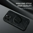 thumbnail image 5 of for iPhone 16 Pro Premium PU Leather + TPU Back Case, Magsafe Anti-Scratch Lightweight Ultra Slim Shockproof Protective Anti-Fall Business Phone Case for iPhone 16 Pro, Black, 5 of 9