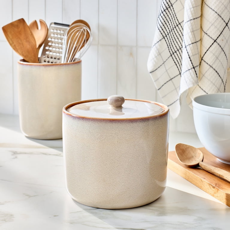 Better Homes & Gardens Small Ceramic Canister with Lid - Reactive