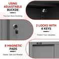 thumbnail image 3 of Bestoo Metal Storage Cabinet with Wheels, Steel Garage Storage Cabinet with Lock Door and Adjustable Shelves, Tall Tool Storage Cabinet for Home Office, Garage, Pantry (Black+Gray), 3 of 8