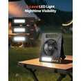 thumbnail image 5 of VEVOR 10000mAh Rechargeable Solar Fan with LED Lantern, 7 inch Portable Fan Cordless with 4W Foldable Solar Panel, 4-Speed& Timer& Quiet,USB Battery Powered for Camping Tent Worksite Office Desk, 5 of 9