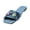 Sky Blue, variant on Women's Denim Jean Flat Sandals 2026 Summer Cute Floral Beach Square Toe Flat Comfortable Slide Walking Shoes Dark Blue 8.5 Wide
