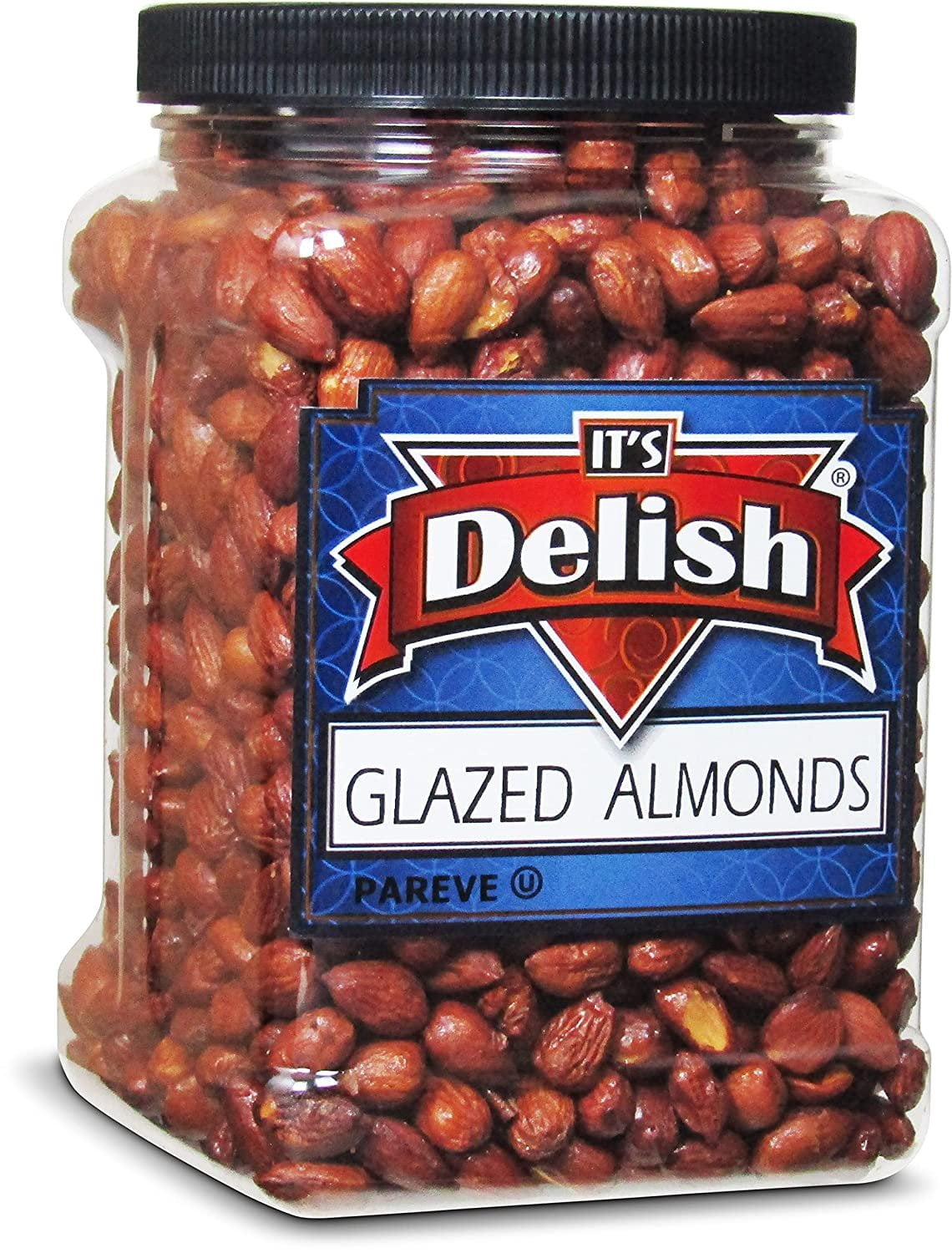 Gourmet Glazed Almonds by Its Delish, 40 Oz Jumbo Reusable Container Jar  Healthy Nuts, Vegan, Kosher, Non-GMO, No Artificial Flavors  Roasted and Lightly Sweetened for Salads, Snacking, Ice...