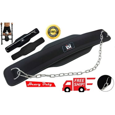 Weight Lifting Belt Gym Back Pull up Chain Neoprene Dipping Workout Training ISH Sports