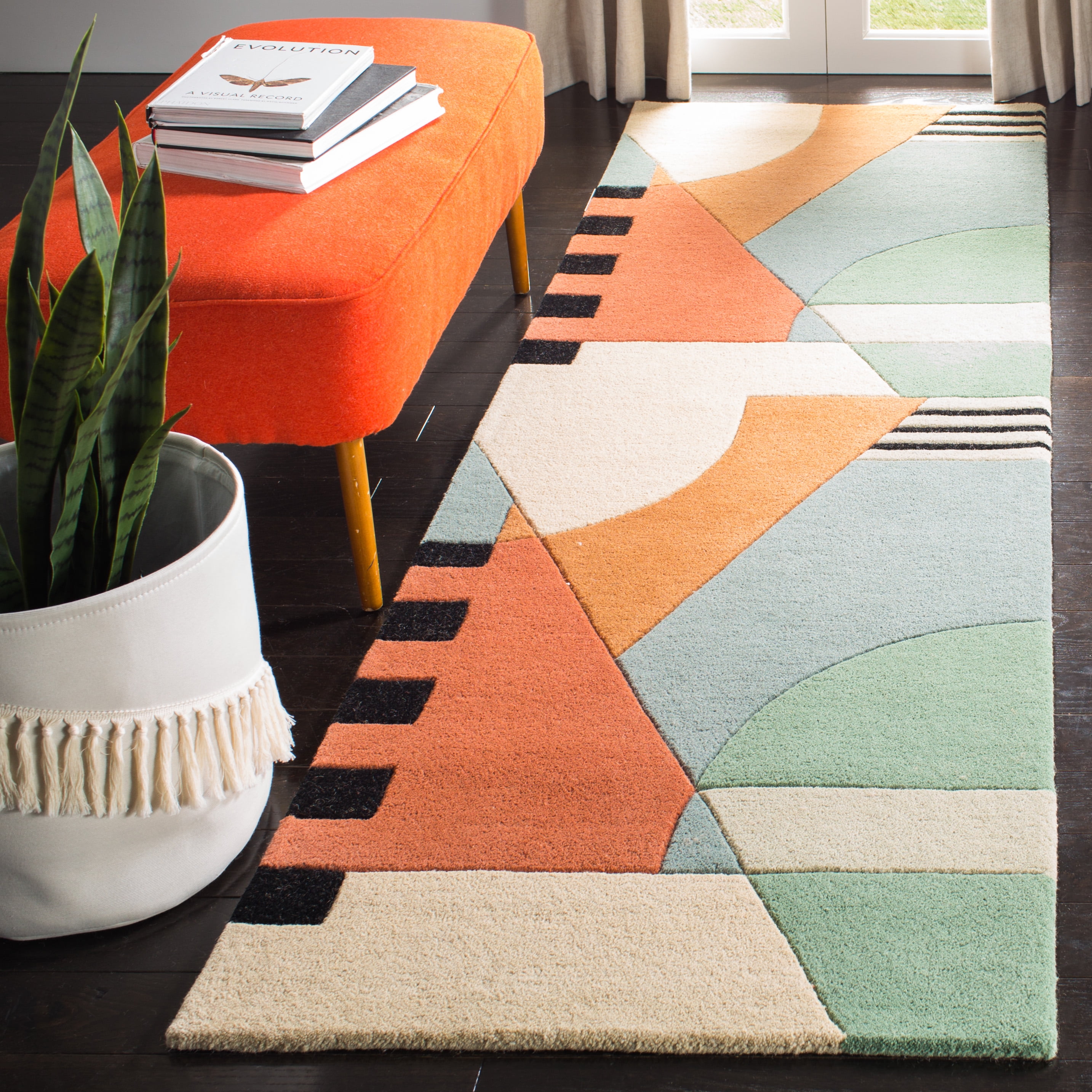 SAFAVIEH Rodeo Drive Kenneth Abstract Runner Rug, Gold, 2'6" x 22'