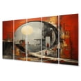 thumbnail image 2 of Designart "Surreal Collage in Orange-Grey Tunnel" Architecture Metal Art Print Set, 2 of 5
