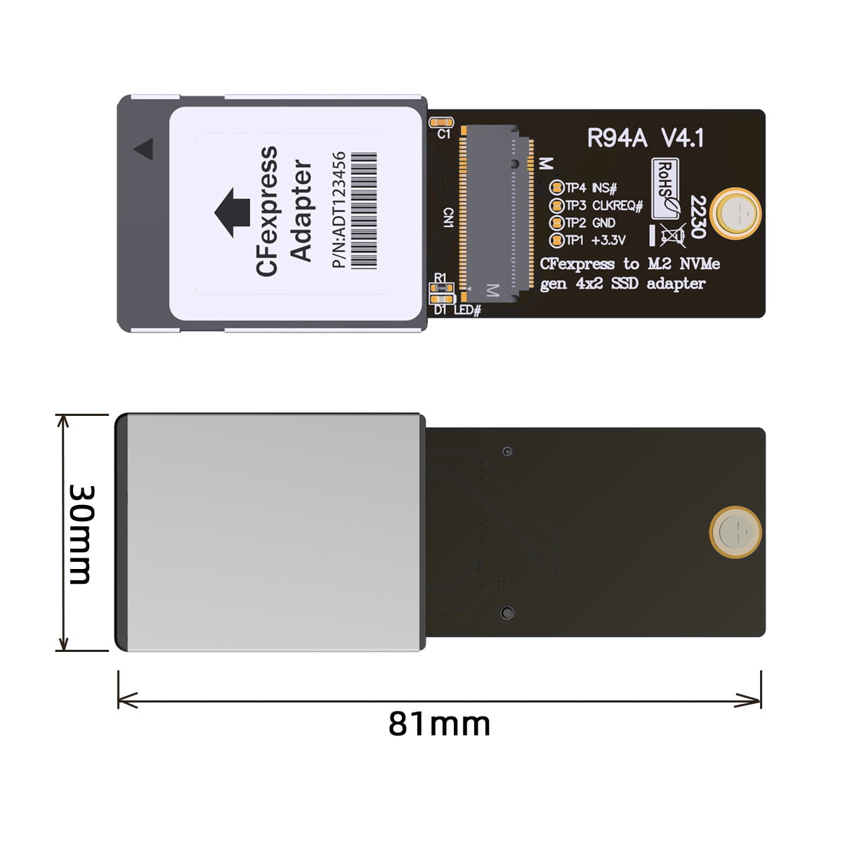 CY CF-Express Type-B to NVMe 2230 M.2 M-Key CH SN530 SSD Adapter CFE for XBOX Series X&S PCIe4.0 Expansion Memory Card
