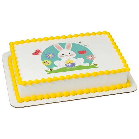 Bunny Rabbit Easter Edible Icing Image Cake Decoration Topper -1/4 Sheet