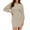 Khaki, variant on Women's Casual Dress Long Sleeve Round Neck Solid Color Classic Fit Midi Dress for Spring Fall Daily Wear,Beige,L