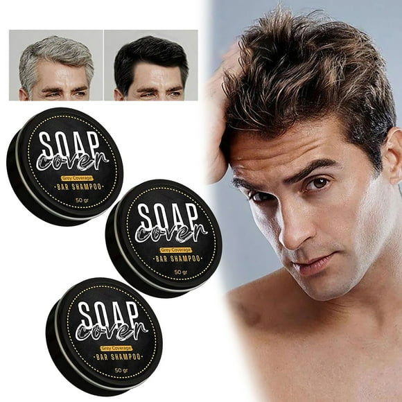 Hair Care Men's Grey Coverage Bar Shampoo Hair Darkening Black Soap For Grey Hair Cover ! Clearance Sales!