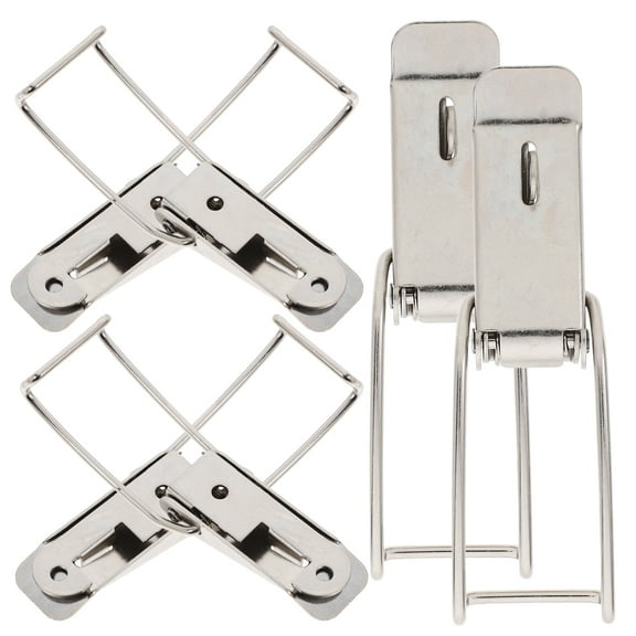 6pcs Stainless Steel Spring Loaded Latch with Hinge Lock Pin for Door Cabinet Garage Door Key Latch Spring Catch Gate Latch