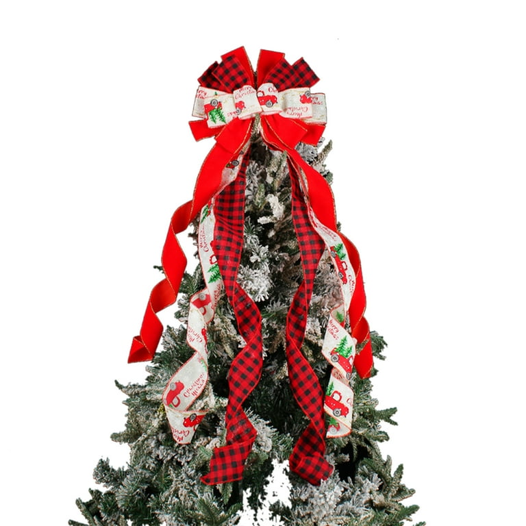QAZIUY Christmas Ornaments 2023 Hanging Ornaments for Xmas LED Ribbon Bows  Christmas Tree Ornaments Tree Topper Xmas Bowknot Decoration Holiday Tree –  Yaxa Colombia