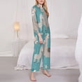 thumbnail image 3 of Sikiie Teal Mama Llama Women's Long-Sleeve Shirt and Full-Length Bottom Pajama Set (s-xxl)-Medium, 3 of 7