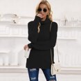 thumbnail image 5 of Suéter de punto de manga larga con cuello alto elegante para mujer, suéter informal, sudadera de invierno (XL), 5 of 5