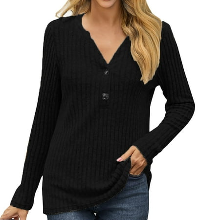 

Sun Shirt Women White Long Sleeve Shirts for Women Casual Solid Color Fashionable Loose Button Fall/Winter Womens Sun Shirt Rash Guard for Women Black M