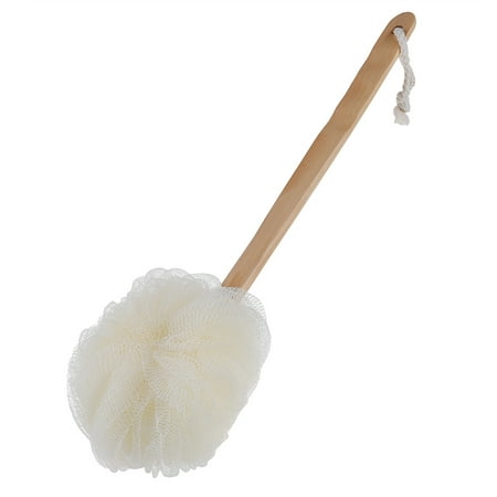 Pretty See Loofah Back Scrubber Exfoliating Shower Body Brush Luffa Sponge Scrubber with Long Wooden