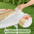 thumbnail image 5 of Pioneer Flower Floral Print Pattern Round Fitted Tablecloth with Elastic Edge,Dining Table Cover Waterproof,Outdoor Round Tablecloth for Camping,Dining,Indoor and Outdoor, 5 of 7