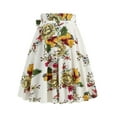 thumbnail image 4 of Aayomet Jupe Femme Rétro Décontractée Mode Imprimé Floral Ceinture Bretelles Jupe (Blanc, P), 4 of 5