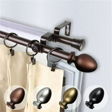 Central Design 4775-487 0.812 in. Dia. Faye Double Curtain Rod, Cocoa - 48-84 in.