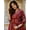 Maroon, variant on Anouk Women Printed Regular Mirror Work Pure Cotton Kurta with Palazzos & With Dupatta - Indian Ethnic Traditional Wear Kurta Set