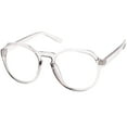 thumbnail image 2 of Modern Keyhole Nose Bridge Clear Lens Round Eyeglasses 55mm (Smoke / Clear), 2 of 4