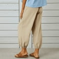 thumbnail image 3 of ZOELNIC Women's High Waist Capri Pants Wide Leg Cropped Pants with Pockets, Comfortable Casual Trousers for Work or Vacation, S, 3 of 4