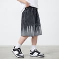 thumbnail image 7 of Uobin Boys Baggy Cargo Jean Shorts Loose Fit Jorts Wide Leg Denim Shorts with Utility Pockets Back to School Casual Outfits 5-15Y, 7 of 7