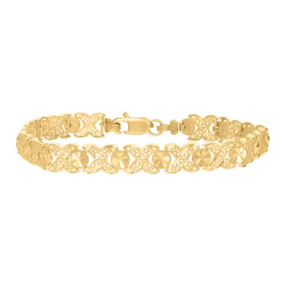 10K Yellow Gold Womens 8" Stampato Bracelet
