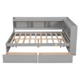 thumbnail image 6 of Full Bed with L-shaped Bookcases, Drawers ,Grey, 6 of 7