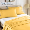 thumbnail image 5 of 400 Thread Count 100% Egyptian Cotton 3-Piece Flat Sheet (1 Flat + 2 Pillow Covers) Size King Color Gold Solid, 5 of 5