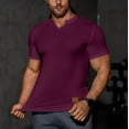thumbnail image 7 of OGLCCG Mens Muscle Slim Fitted T Shirt V-Neck Longline Henley Shirt Solid Color Summer Soft Gym Workout Athletic Tee Shirts, 7 of 7