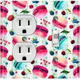 thumbnail image 1 of Metal Light Switch Plate Cover Macaroon Fruit Leaves French Desserts CAK016, 1 of 13
