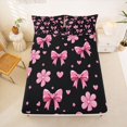 thumbnail image 5 of Manfei Cute Bow Knot Bed Sheets,Pink Cherry Blossom Full Size Sheets,4-Piece,1 Flat Sheet,1 Fitted Sheet and 2 Pillowcases, 5 of 6