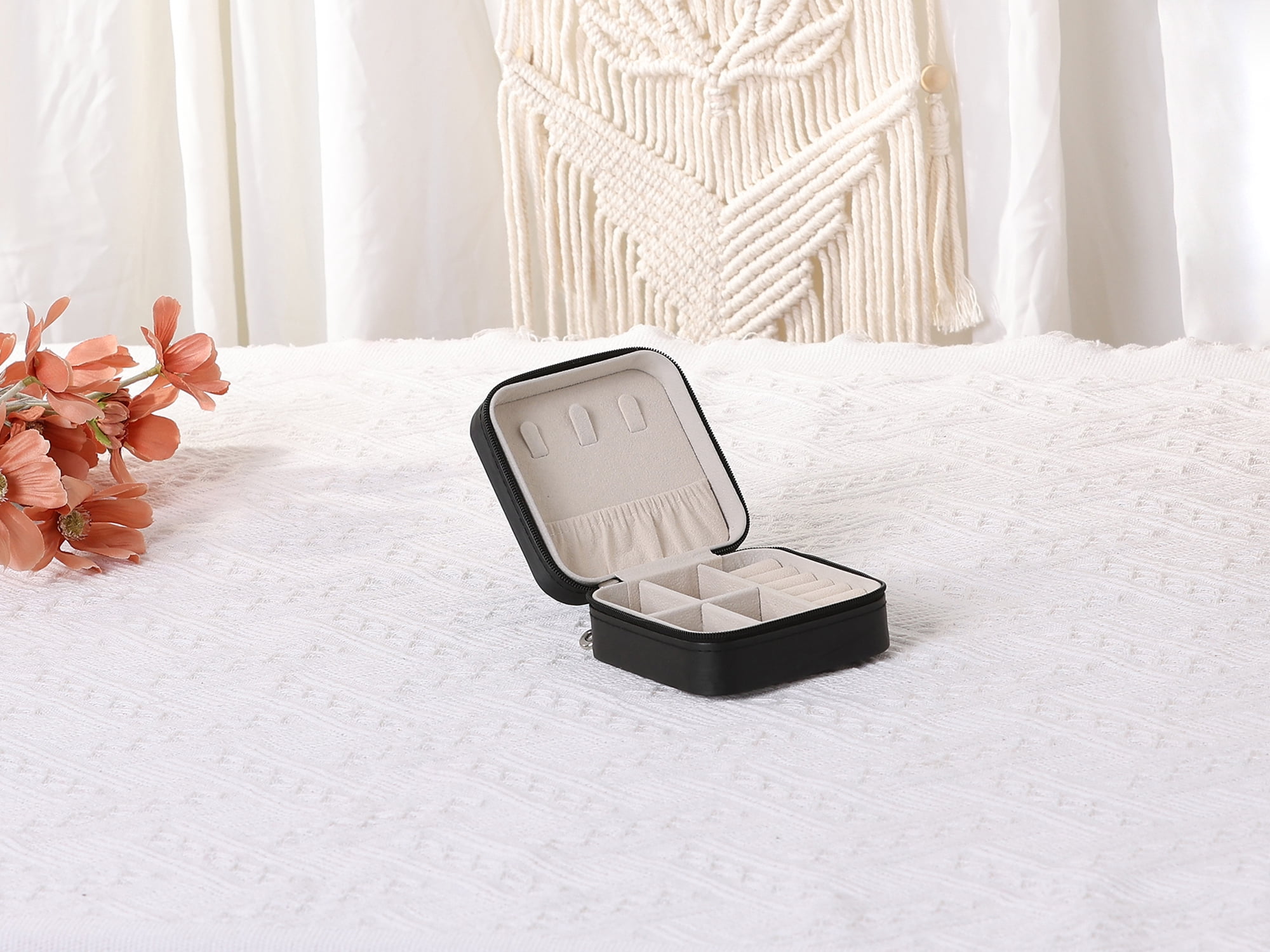 Travel Jewelry Box for Women Birthday Gifts Small Portable Organizer Case Black