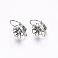 thumbnail image 1 of Tarnish Resistant 304 Stainless Steel Leverback Earring Findings with Loop Flower Stainless Steel Color Tray: 5mm 22x11x12mm Hole: 1.5mm Pin: 0.8mm, 1 of 2